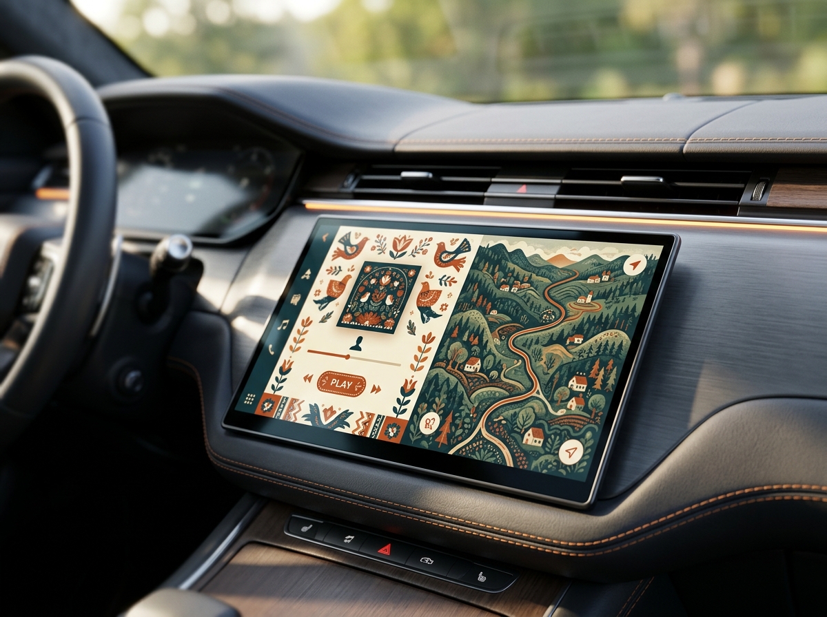 Modern car dashboard with TripTune interface